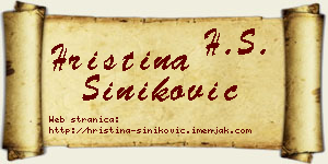 Hristina Šiniković vizit kartica